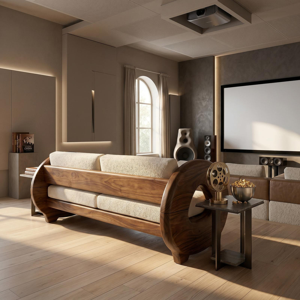 Sculptural Circular Arm Sofa Wellness Retreat Interior SILDTTRSFA005