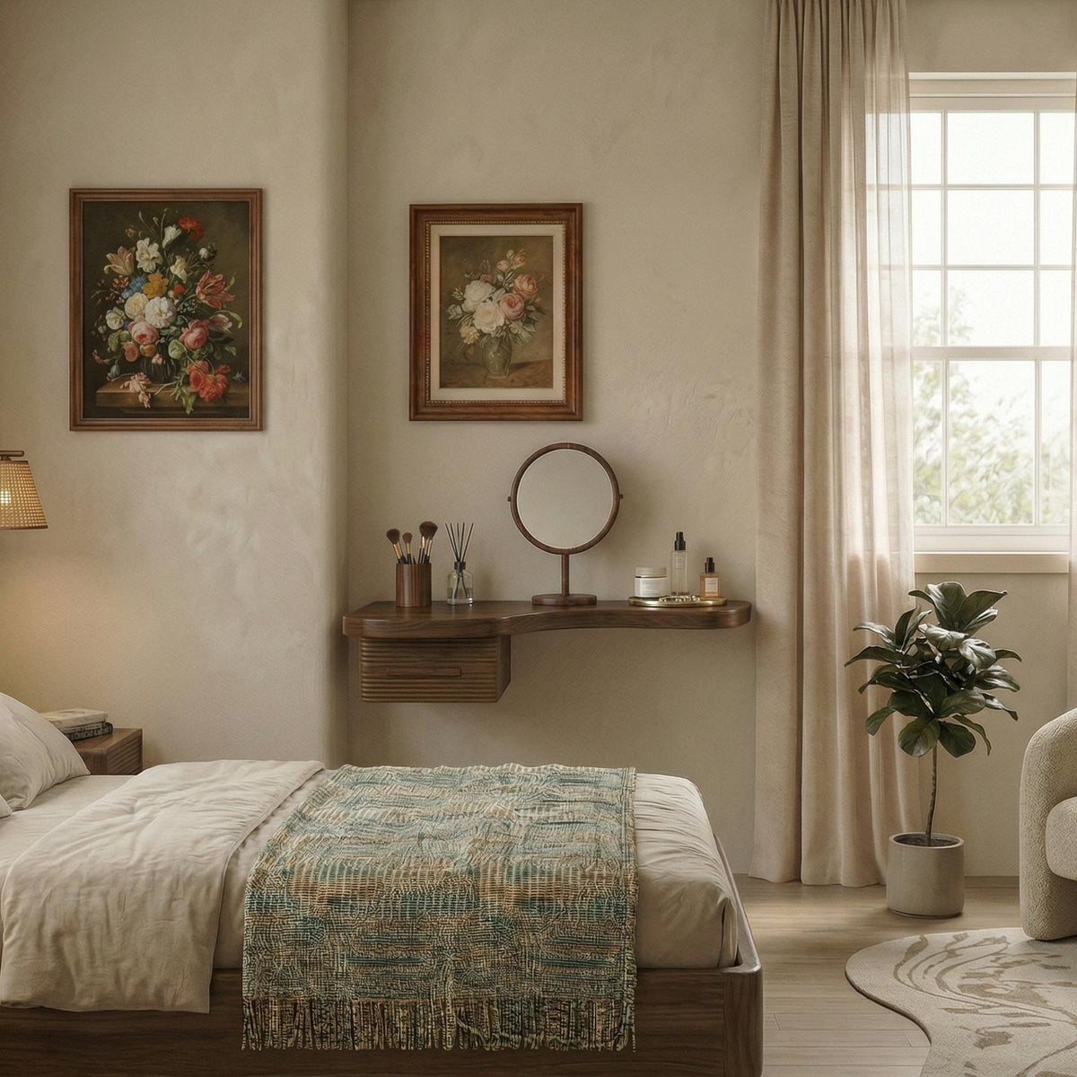 Modern Floating Dressing Table Space Saving Corner Form Bedroom SINLSABDT064
