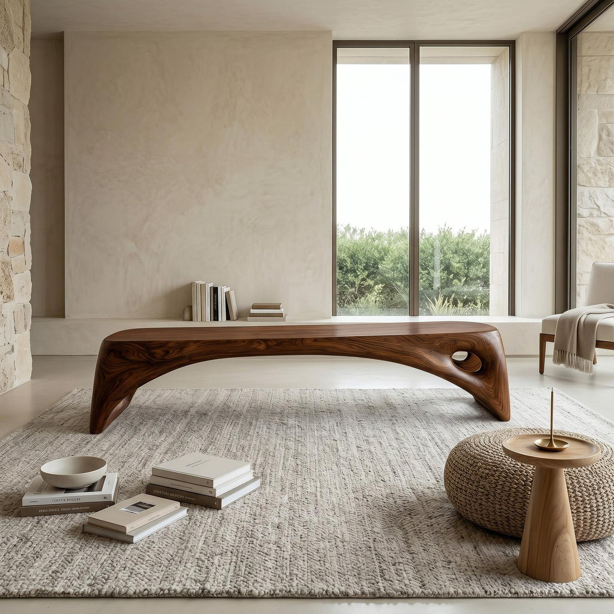 Minimalist Long Wooden Bench For Entryway