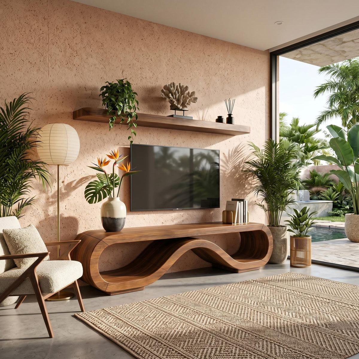 Organic Modern Media Cabinet Artisan Craftsmanship