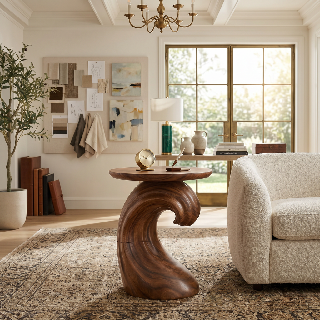 Rustic Tree Base Accent Table Master Bedroom