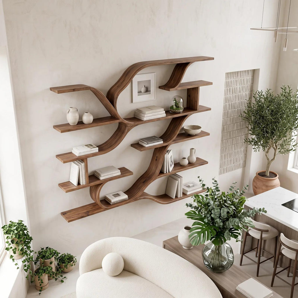 Farmhouse Floating Wood Shelves for Kitchen