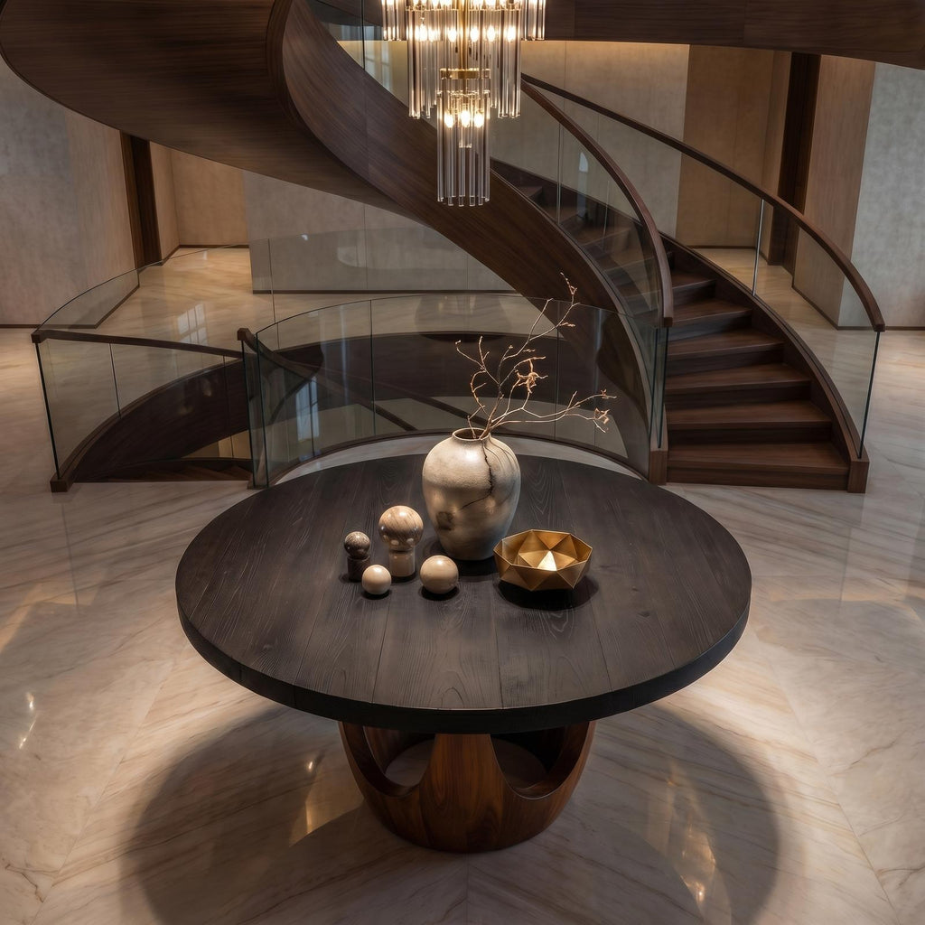 Modern Luxury Round Foyer Table For Entryway And Lobby