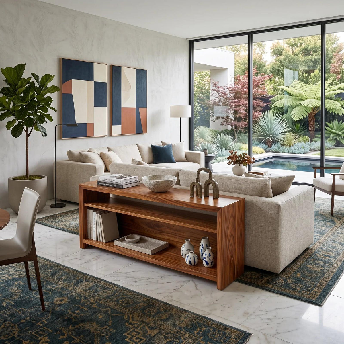 Organic Open Frame Console For Modern Hallway
