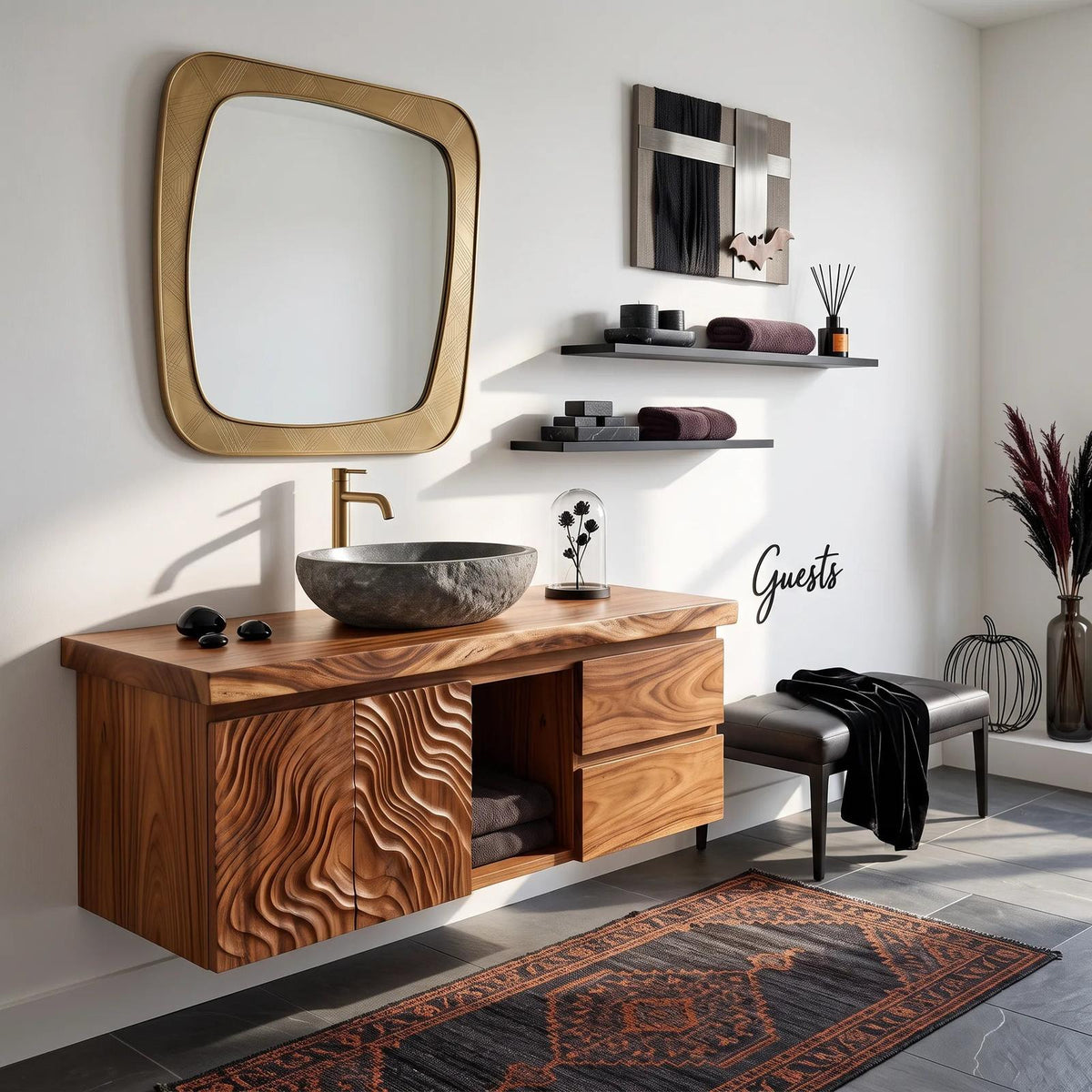 Contemporary Halloween Floating Bathroom Vanity Urban Loft