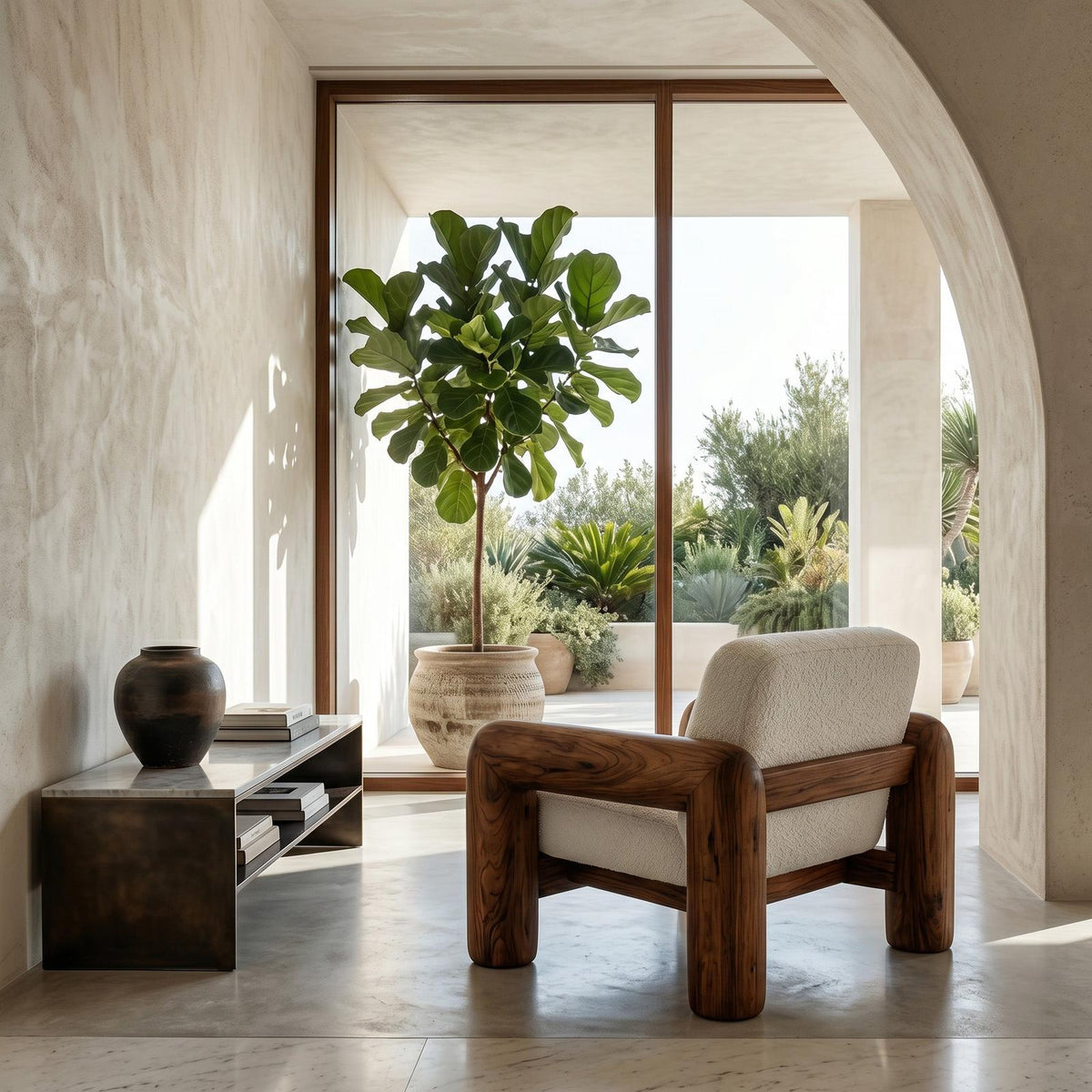 Modern Chunky Frame Armchair For Cozy Living Room
