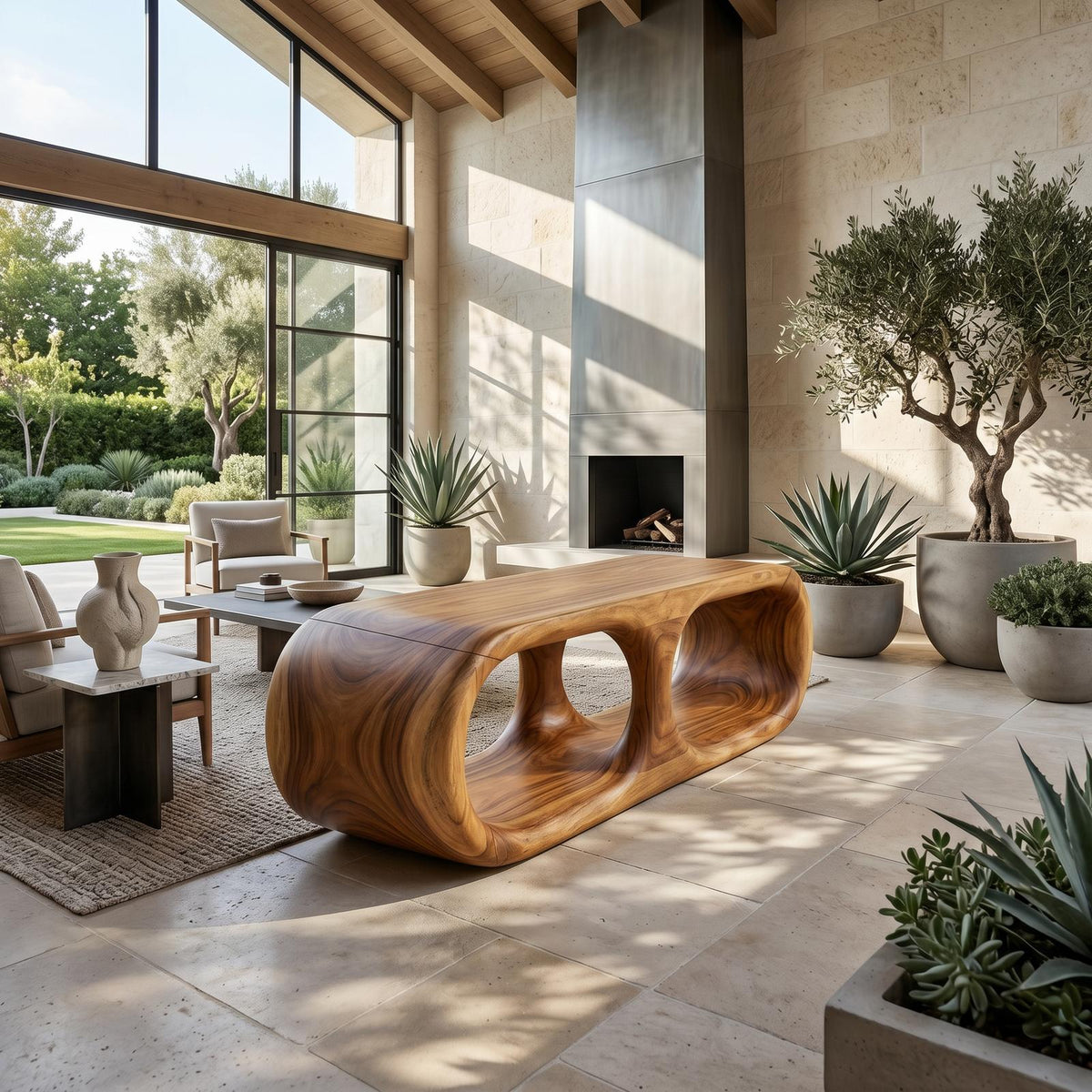 Japandi Wooden Bench Serene Entryway
