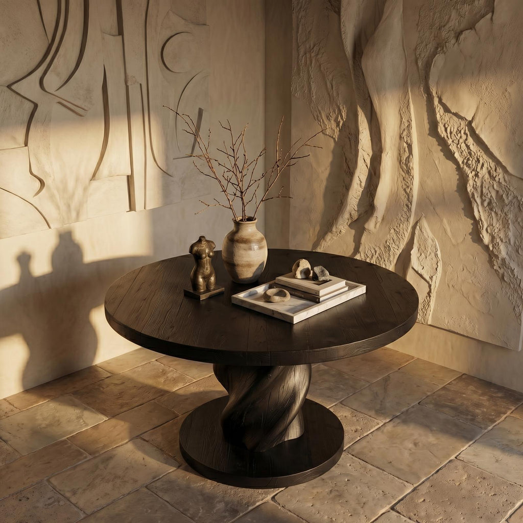 Modern Luxury Statement Round Entry Table For Entryway And Lobby