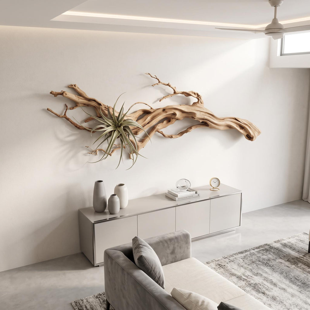 Rustic Tree Wall Art Decor, Handcrafted 3D Wooden Branch Sculpture for Living Room Wall