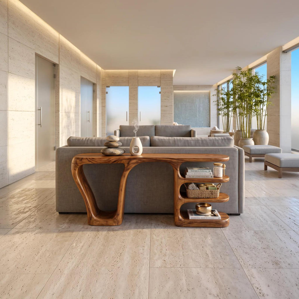 Minimalist Layered Console Table For Living Room