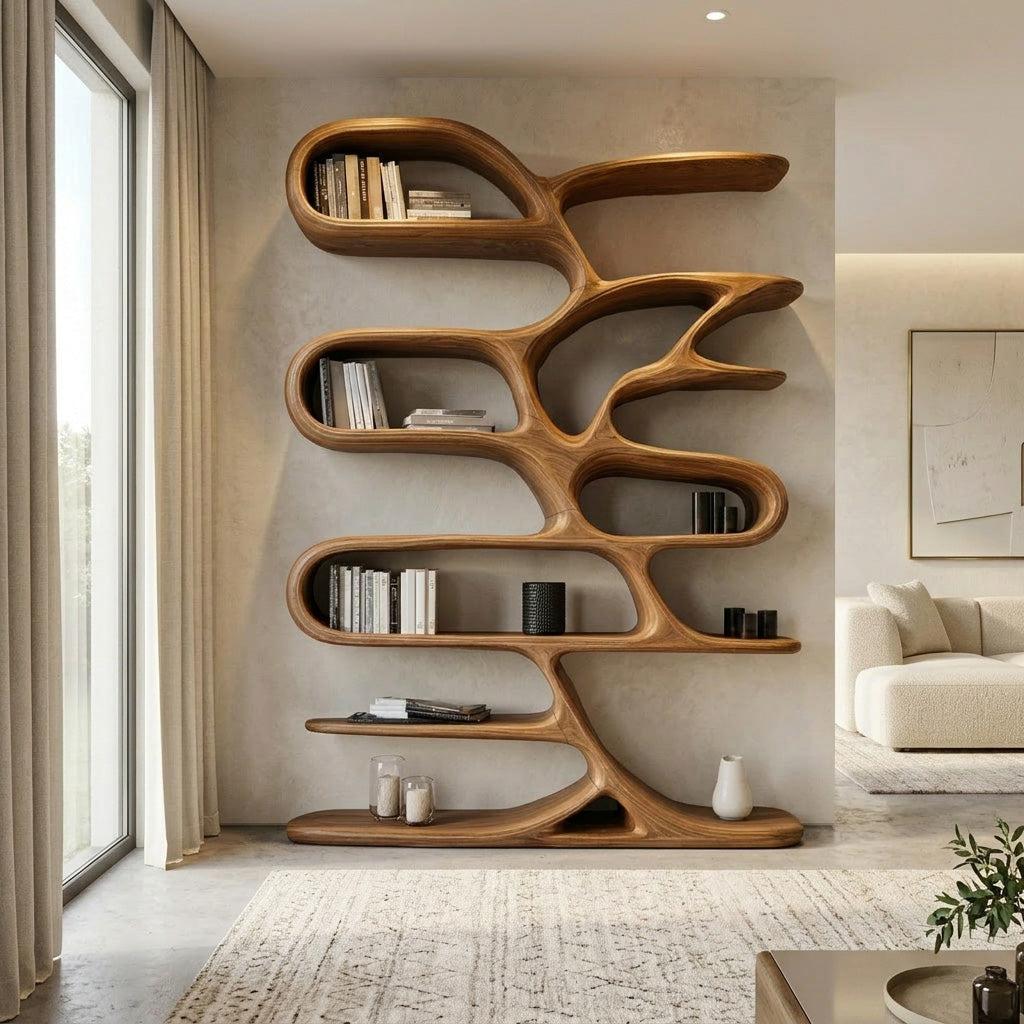 Contemporary Wooden Bookcase For Minimalist Living Room Decor RTTHHNBS158