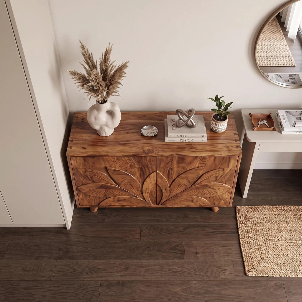 Organic Carved Sideboard Cabinet Living Room