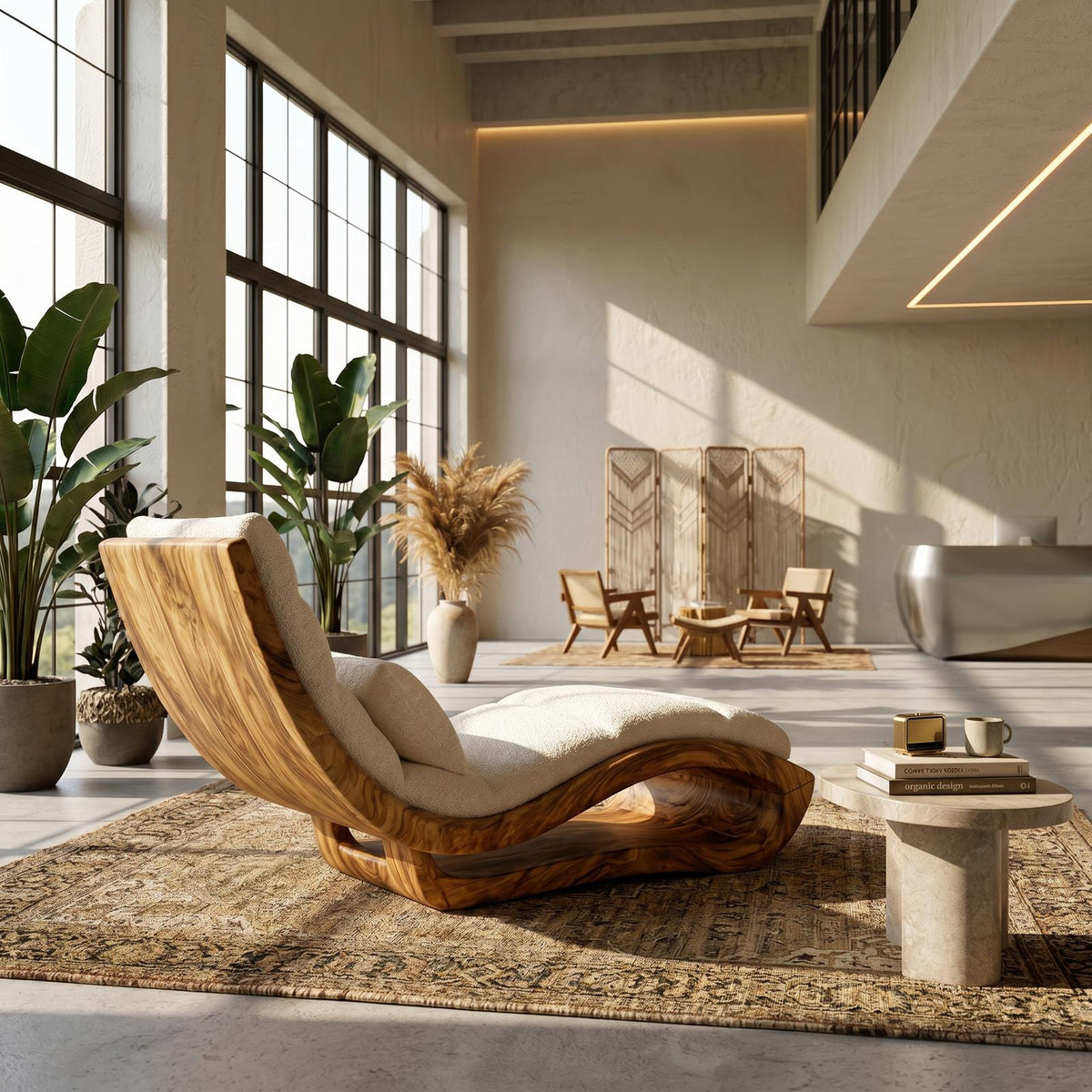 Spry Interior Organic Modern Wooden Daybed, Minimalist Luxury Lounge Sofa Bed for Living Room & Studio, SILDTTRDB002