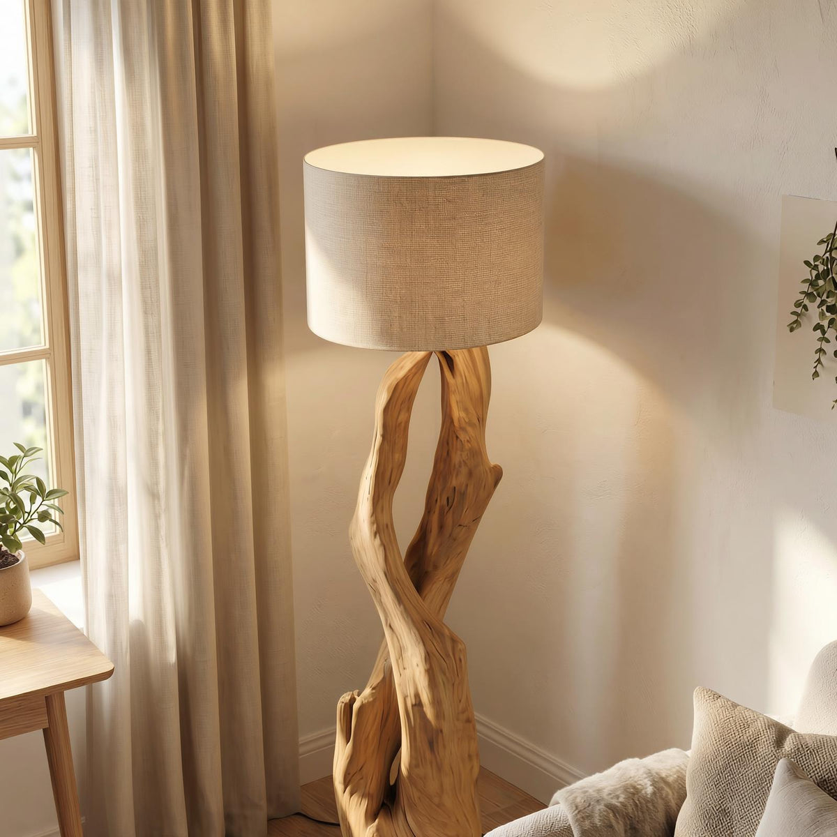 Luxury Organic Modern Sculptural Floor Lamp For Bedroom And Corner