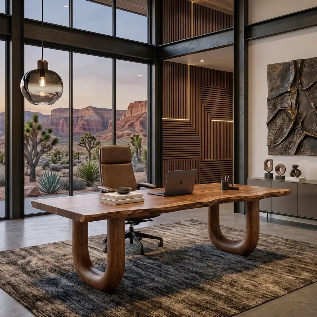 Organic Desk With Rounded U-Legs For Home Office