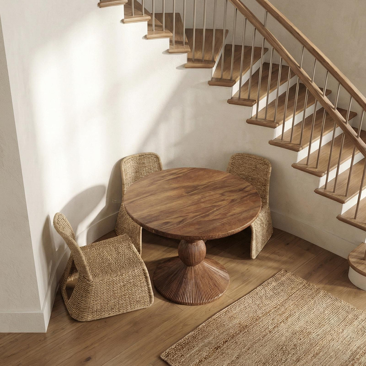 Organic Sculptural Entryway Table, Solid Wood Artistic Foyer & Hallway Decor Center Table