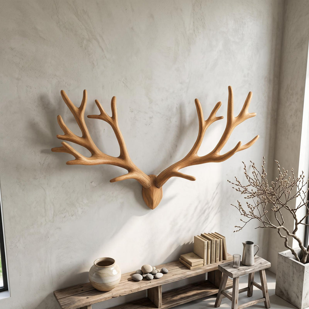 Rustic Deer Antler Wall Decor For Bedroom And Living Room