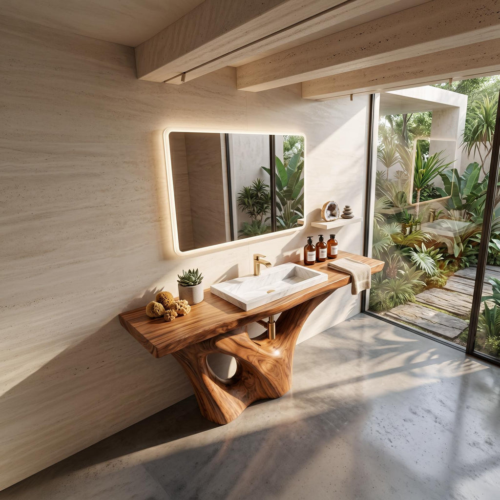 Rustic Solid Vanity For Timeless Bathroom Furniture SILDTTNBRV001