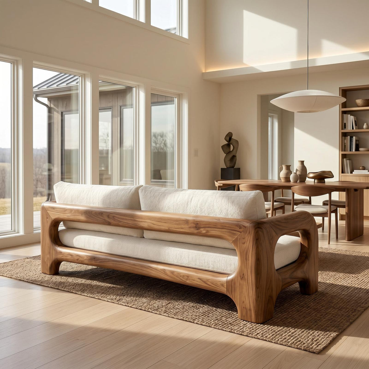 Contemporary Solid Wood Sofa With Architectural Frame For Modern Home SILDTTRSFA013