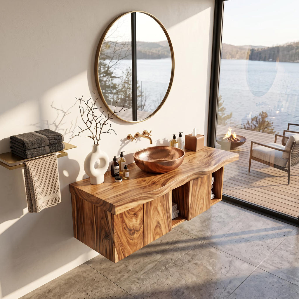 Mid Century Floating Vanity Wall Mounted For Bathroom SILDTTRBRV017