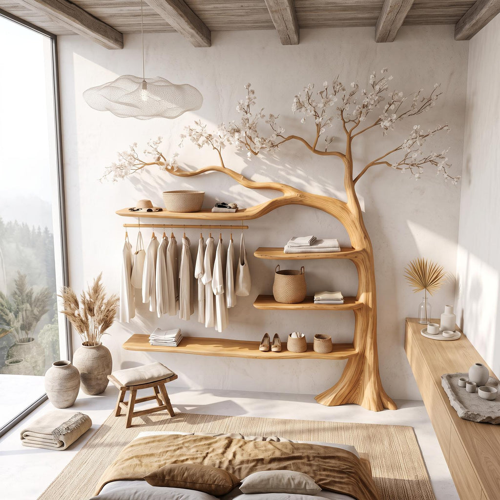 Rustic Tree Coat Rack Bedroom Closet