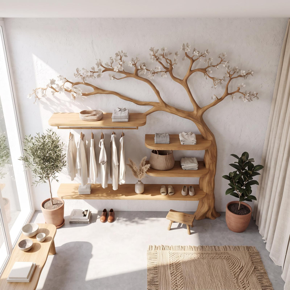Mid Century Tree Coat Rack Living Room