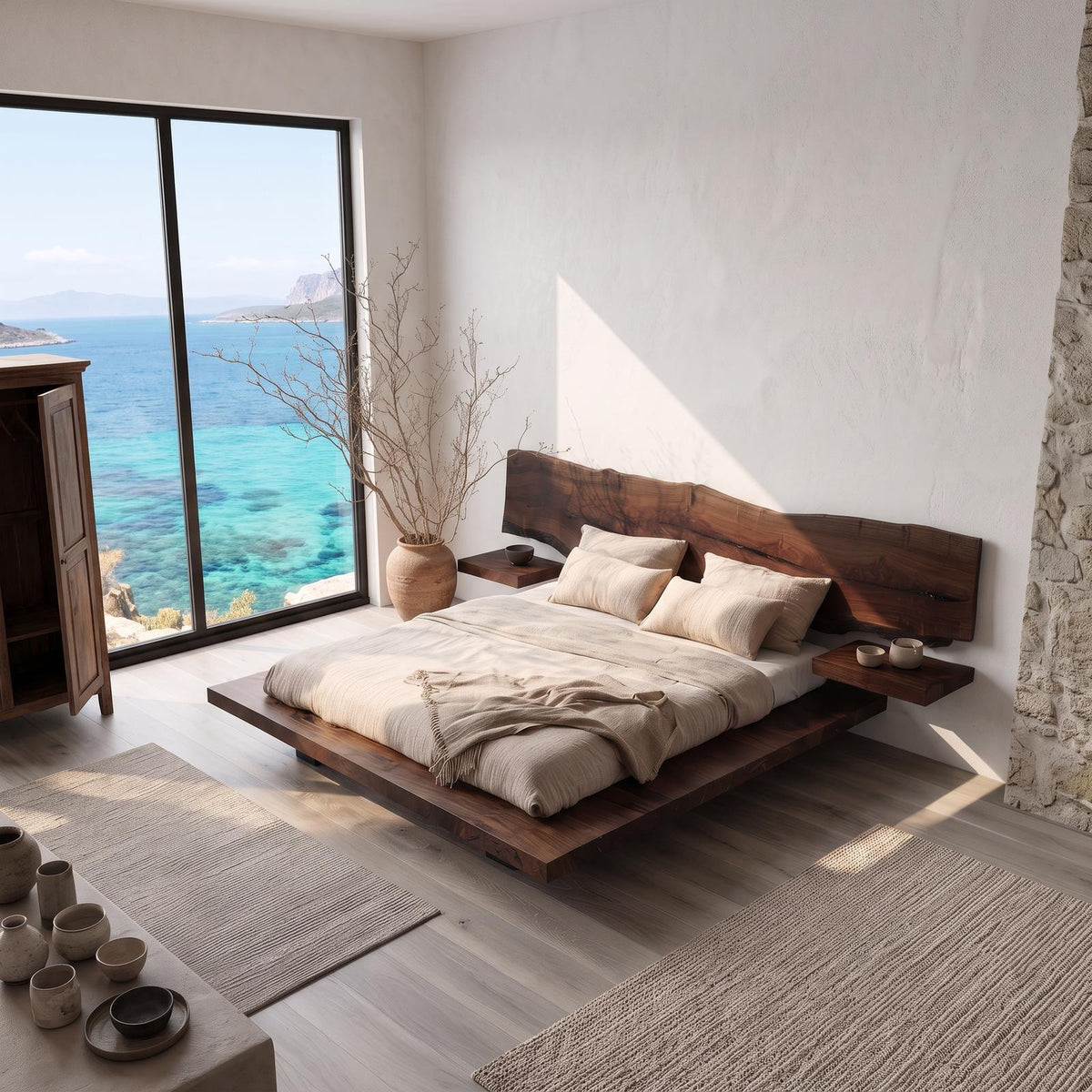 Rustic Bed Frame Farmhouse Bedroom SINLSAWB027