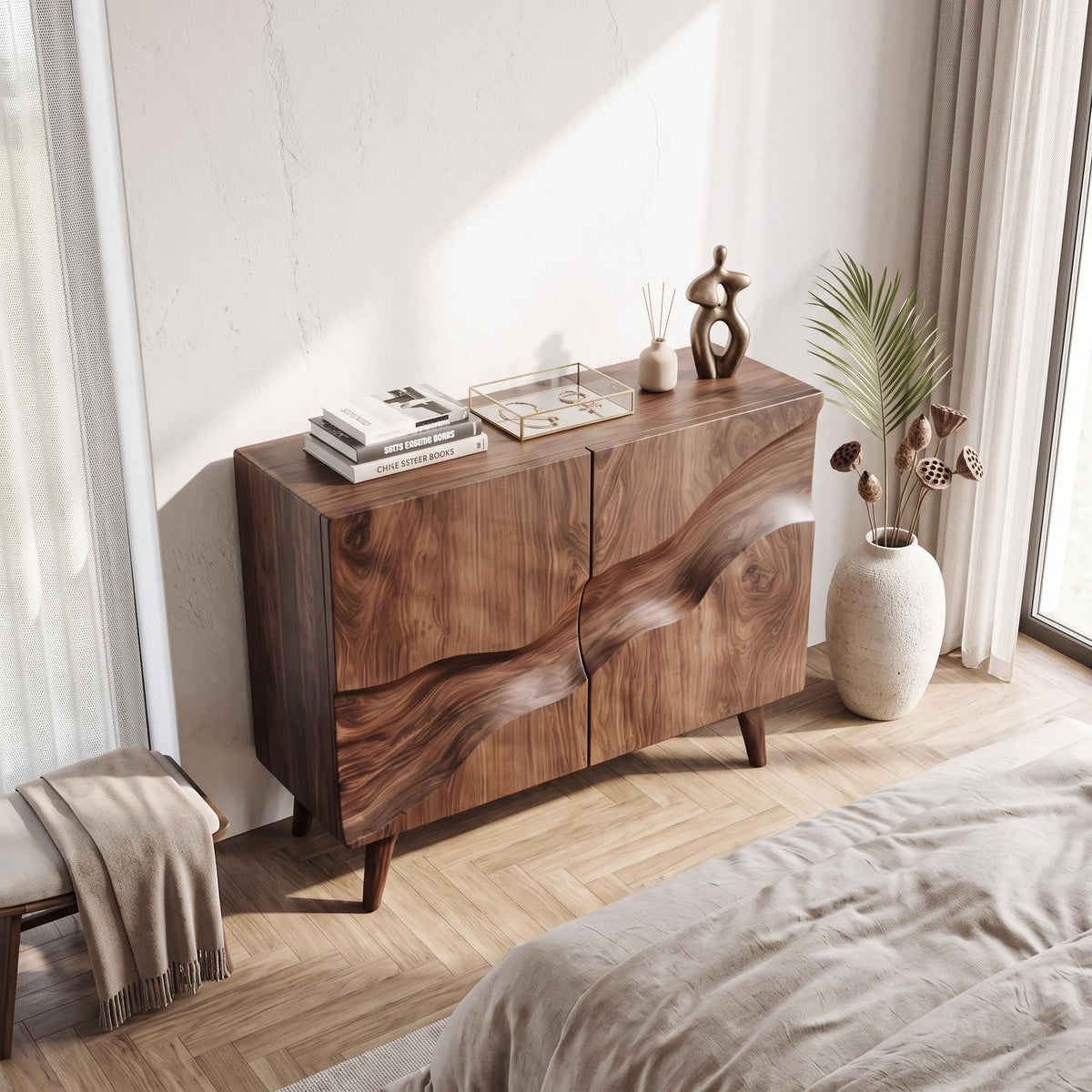 Rustic Organic Modern Storage Cabinet Living Room And Peace Room SINLSASC349