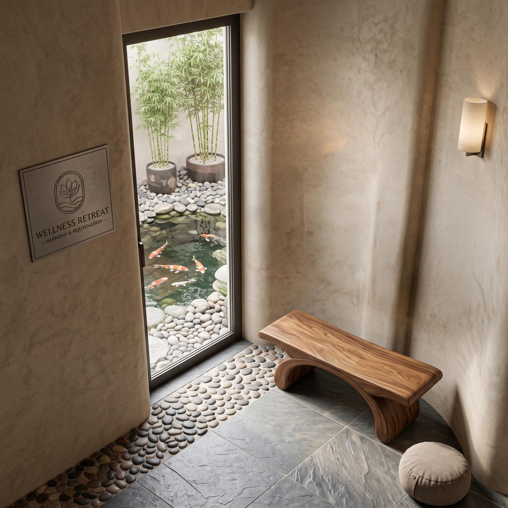 Modern Organic Shower Bench For Bathroom Or Spa Furniture
