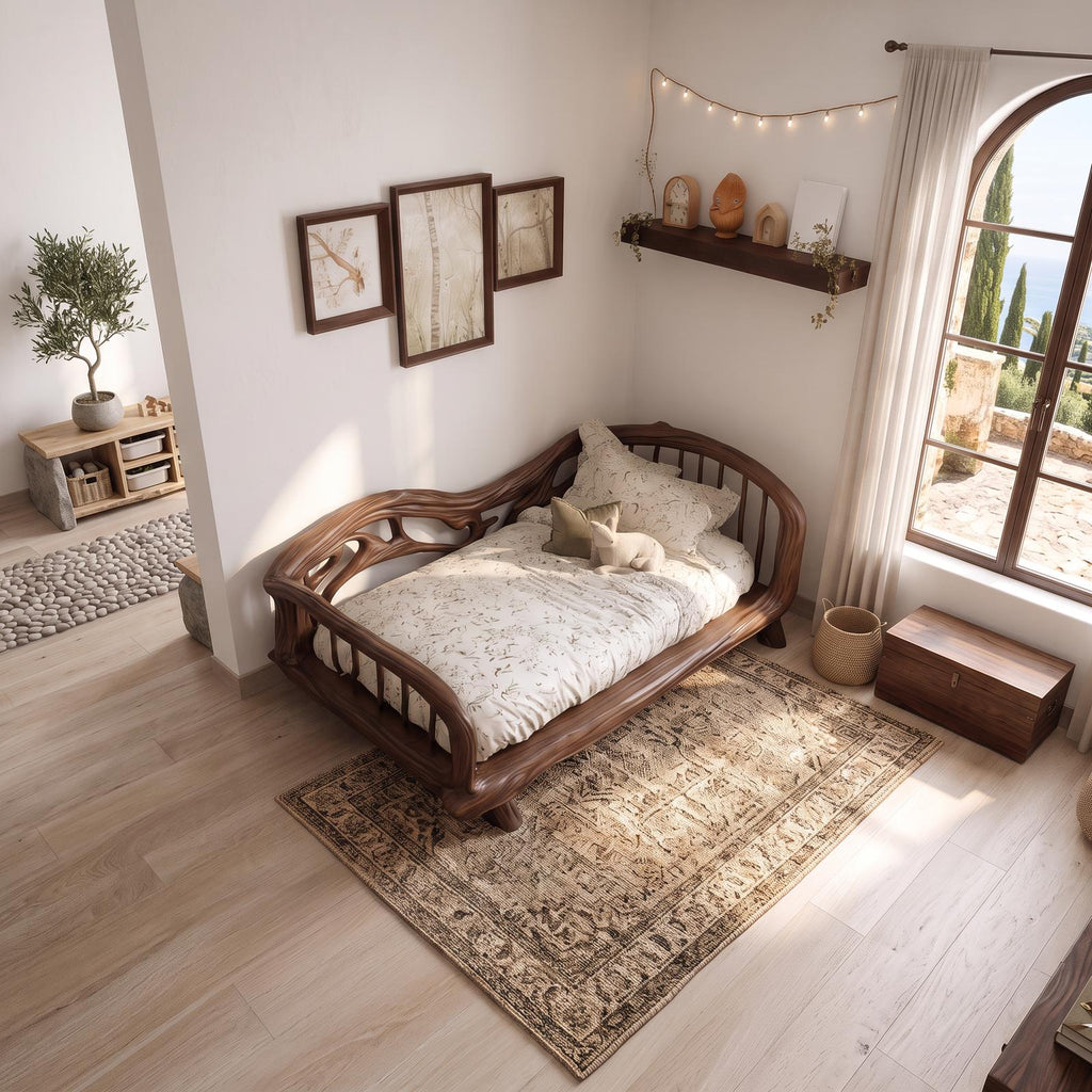 Rustic Toddler Bed Kids Bedroom SINLSAWB047
