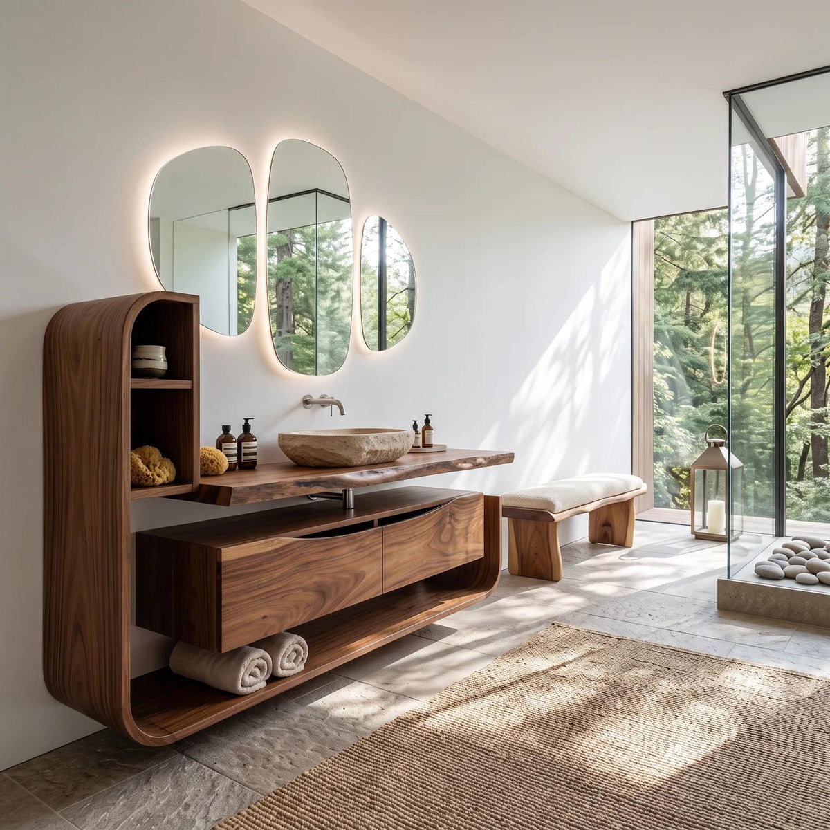 Handcrafted Organic Floating Bathroom Vanity Luxury Ensuite
