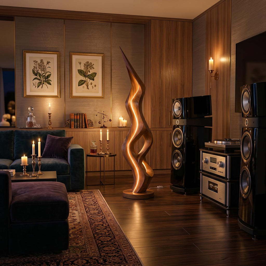 Organic Twin Ribbon Lamp For Living Room