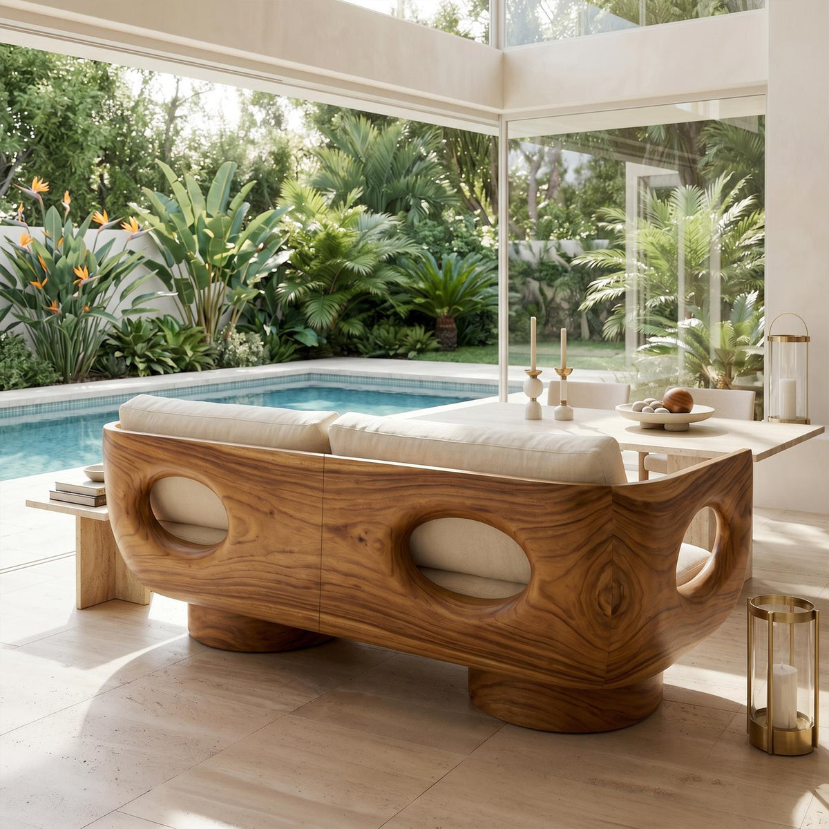 Modern Wooden Sofa Spa Reception Lounge SILDTTRSFA008