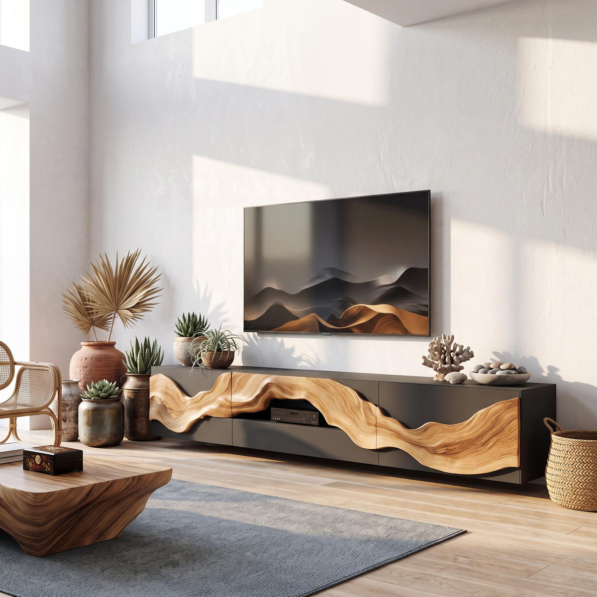 Farmhouse TV Console For Living Room Furniture Decor