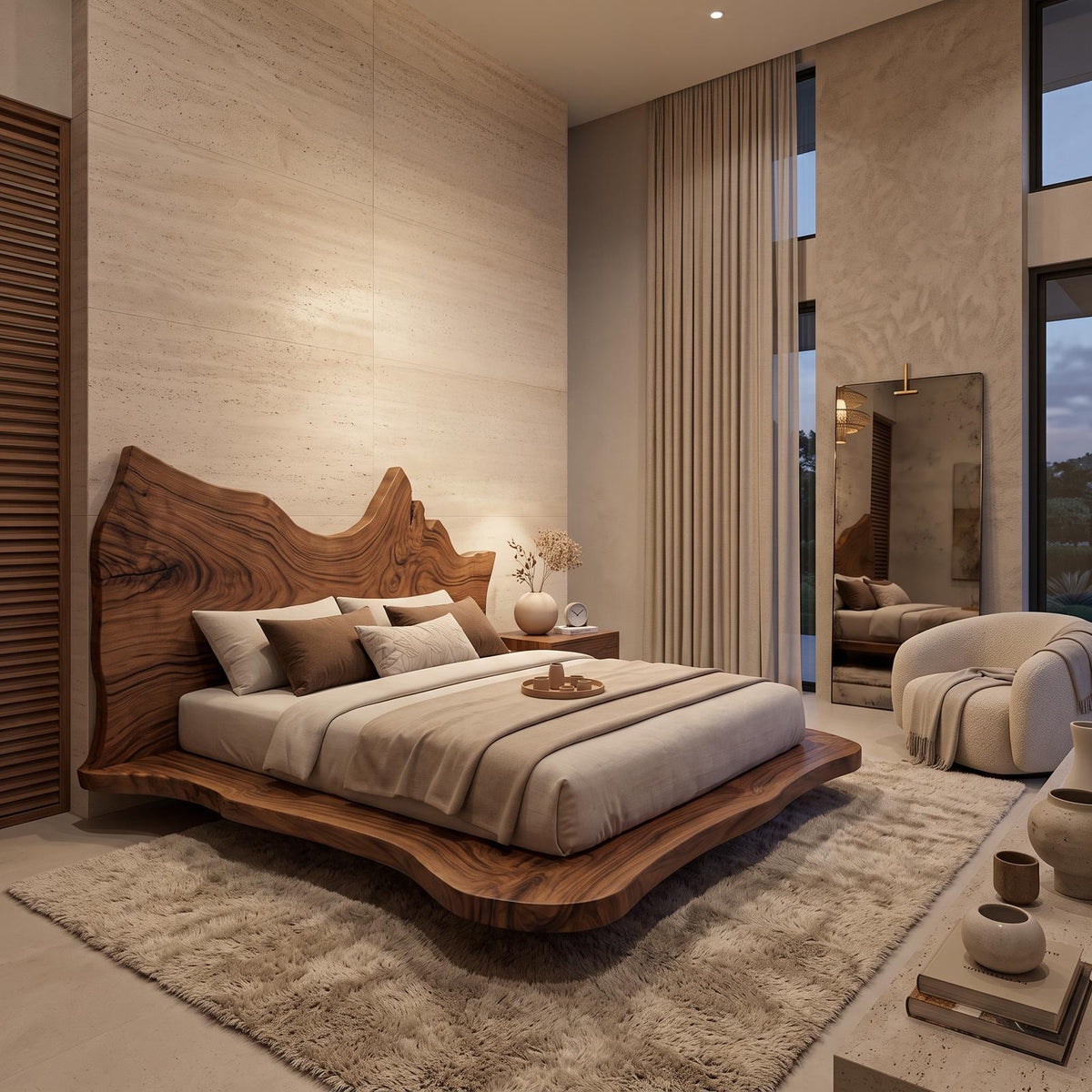 Contemporary Live Edge Bed Frame For Master Bedroom SITHTTWO005