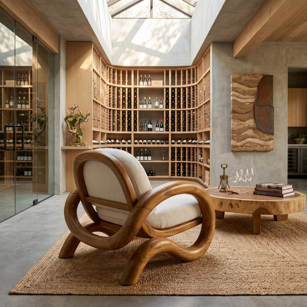 Contemporary Curved Lounge Chair Modern Villa Interior SILDTTRCHR005