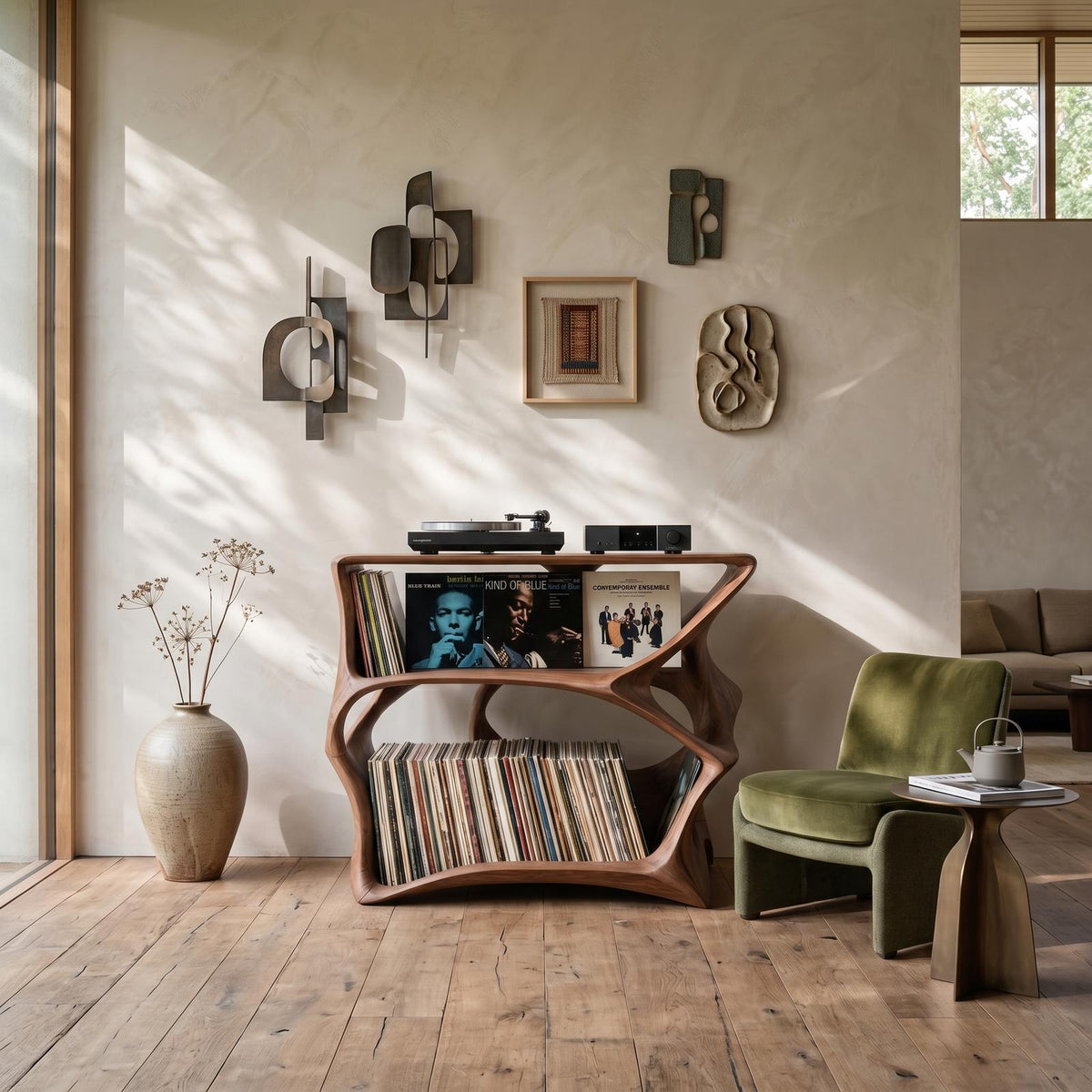Farmhouse Record Stand Cozy Living Room Furniture