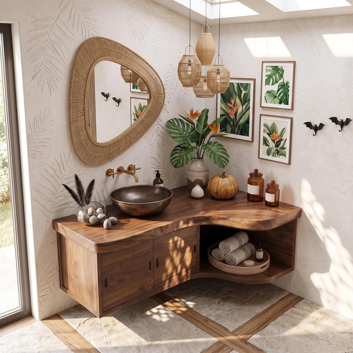 Farmhouse Pumpkin Bathroom Vanity Wellness Room