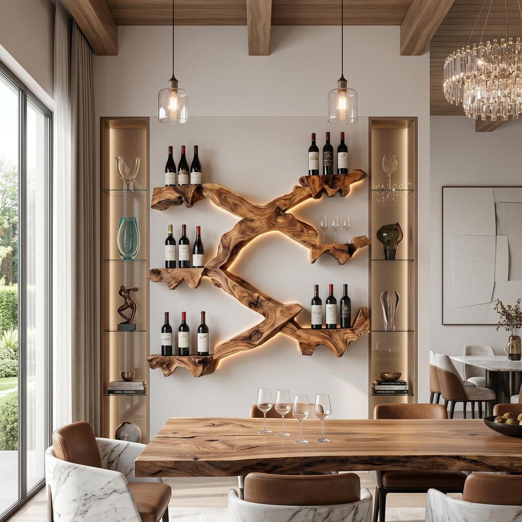 Rustic Wine Stand For Kitchen Vintage Organizer Shelf