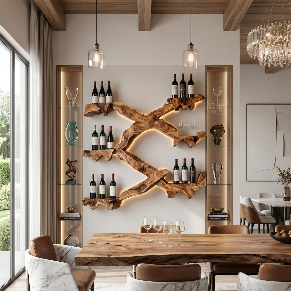 Rustic Wine Stand For Kitchen Vintage Organizer Shelf
