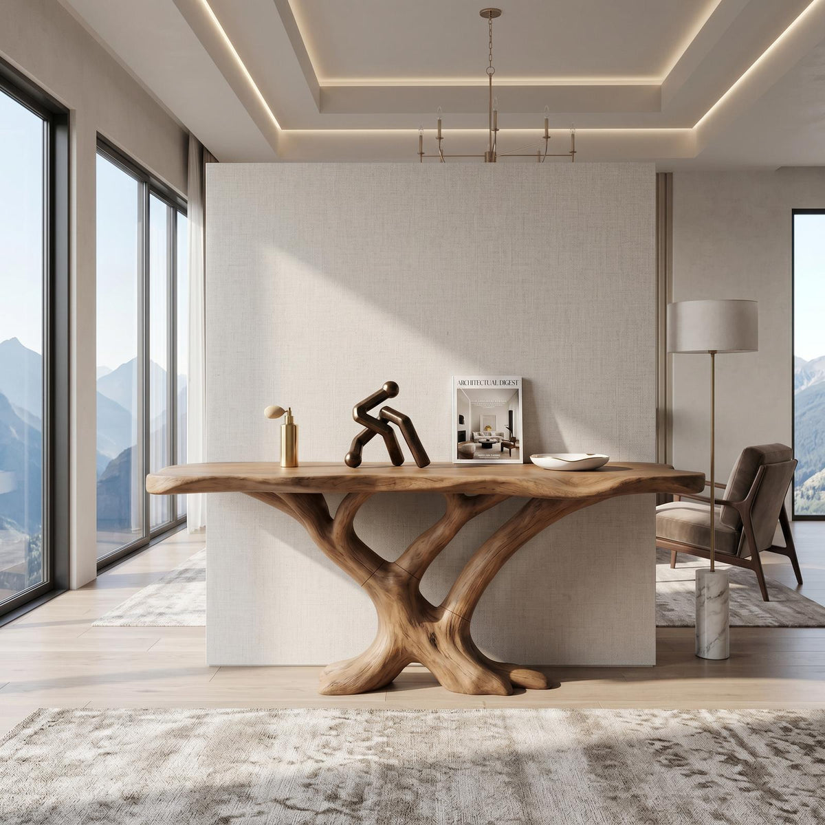 Contemporary Loop Console Table Modern Hallway