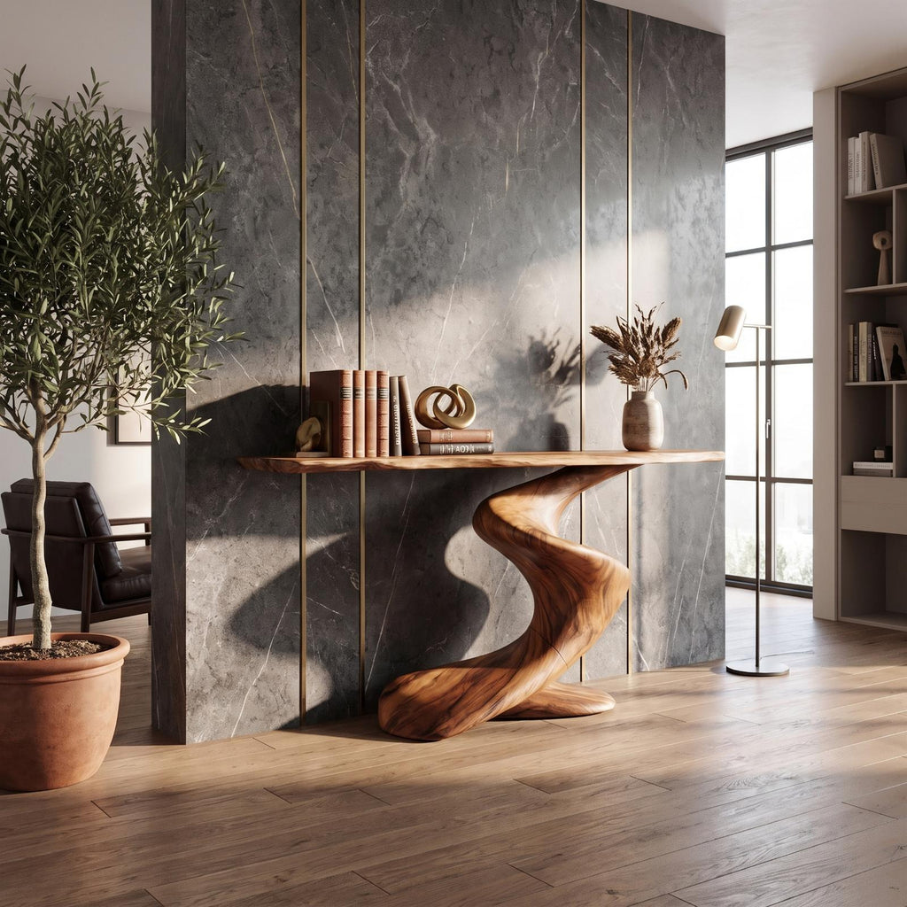 Handcrafted Wood Console Table Furniture Decor