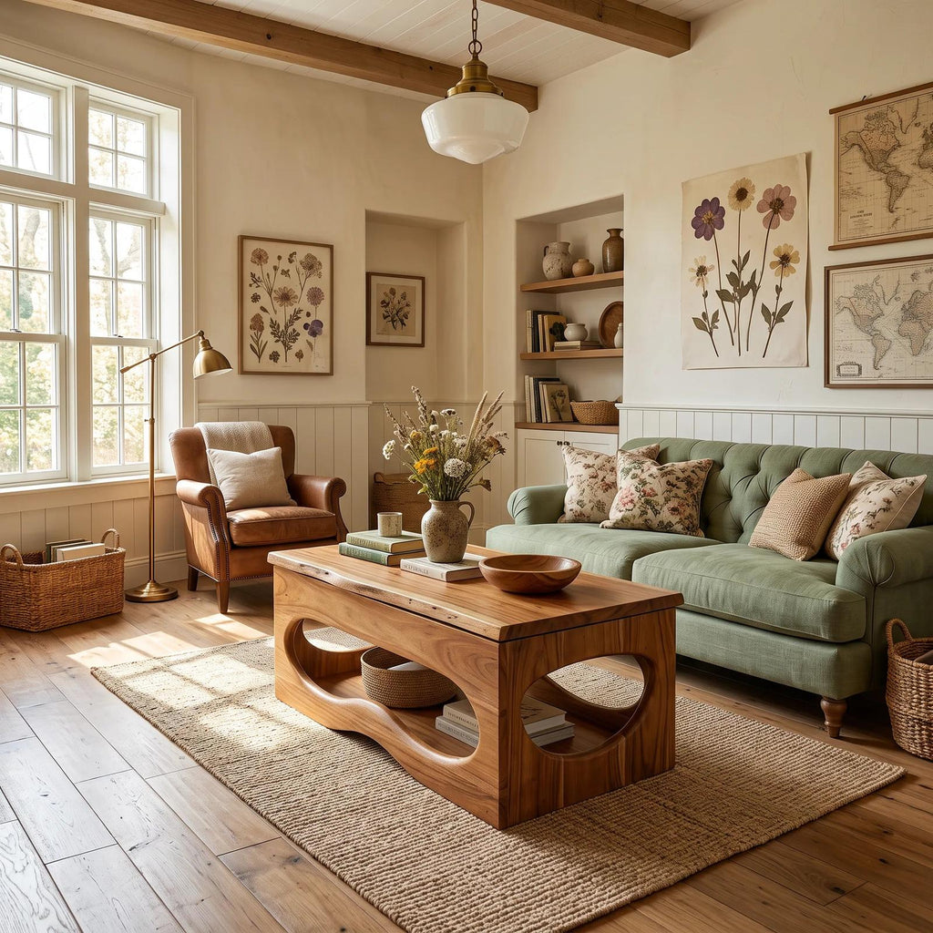Organic Modern Lift Top Coffee Table Luxury Living Room