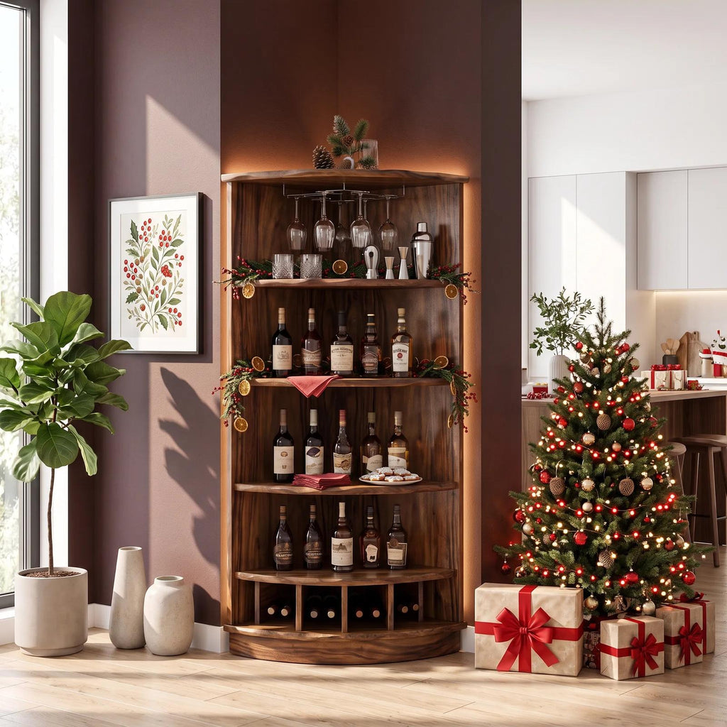 Handcrafted Xmas Corner Wine Cabinet Dining Room