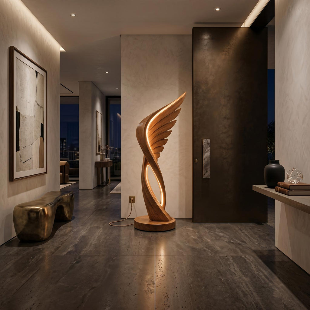 Organic Folding Wing Floor Lamp For Bedroom