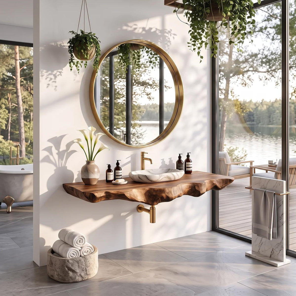 Rustic Wood Vanity For Elegant Bathroom Decor SILDTTRBAS019
