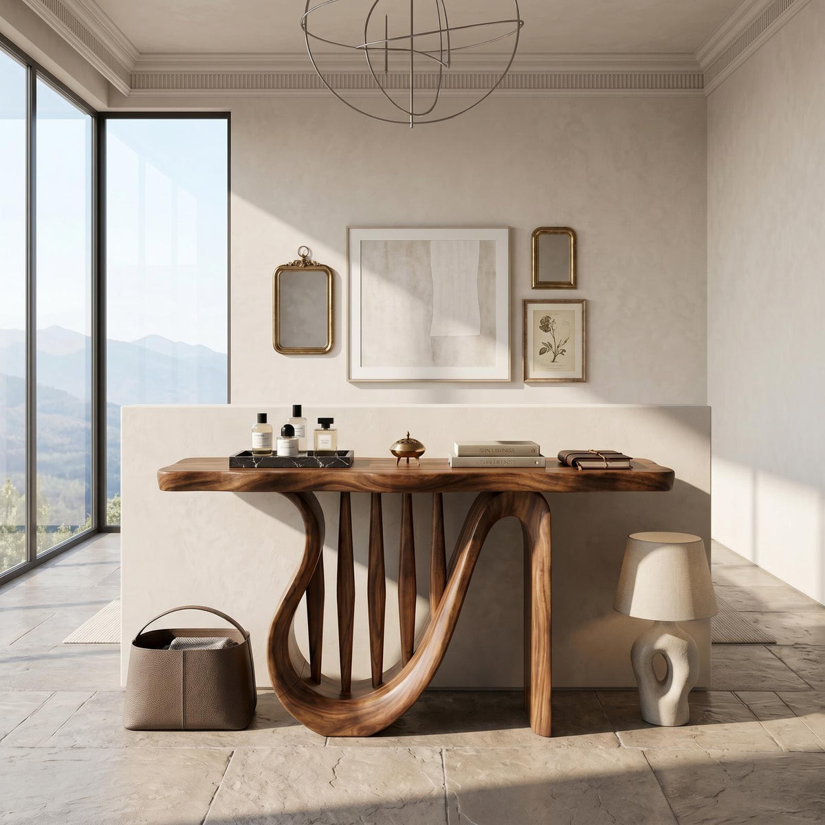 Modern Horseshoe Base Console Table Contemporary Hallway