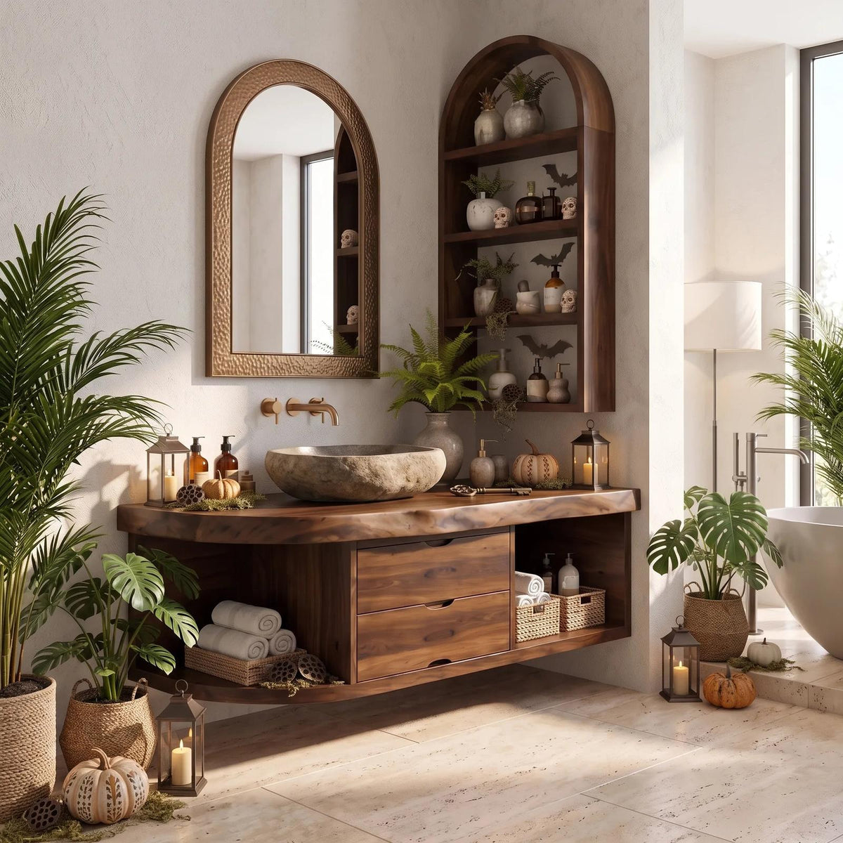 Organic Halloween Floating Bathroom Vanity Modern Bathroom