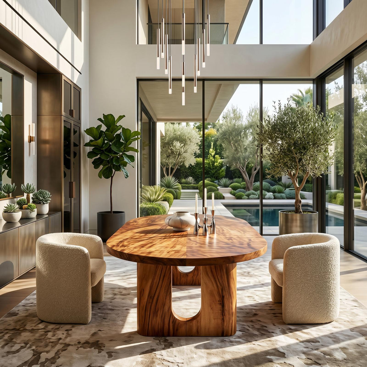 Rustic Dining Table, Handcrafted Solid Wood Farmhouse Kitchen & Dining Room Table, Natural Wood Grain
