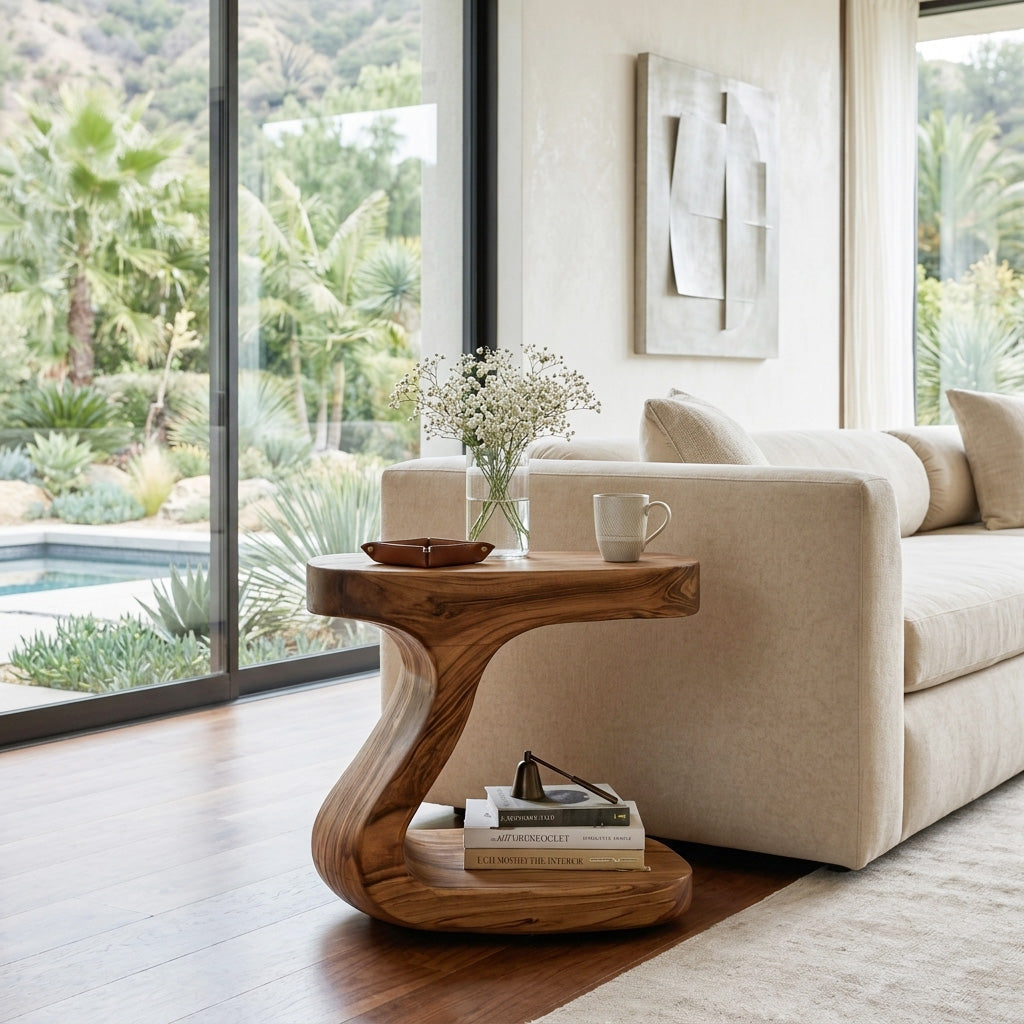 Minimalist Organic Shaped Nightstand For Bedroom RTTHHNNS001